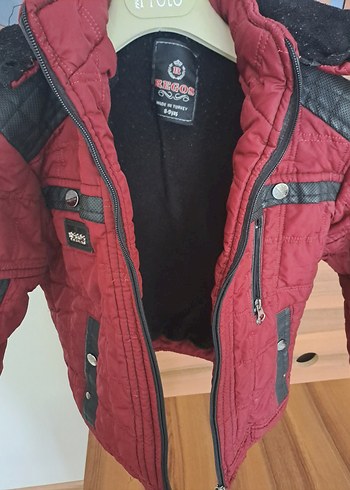 Bordo Erkek Çocuk Fermuarlı Mont - Görsel 3