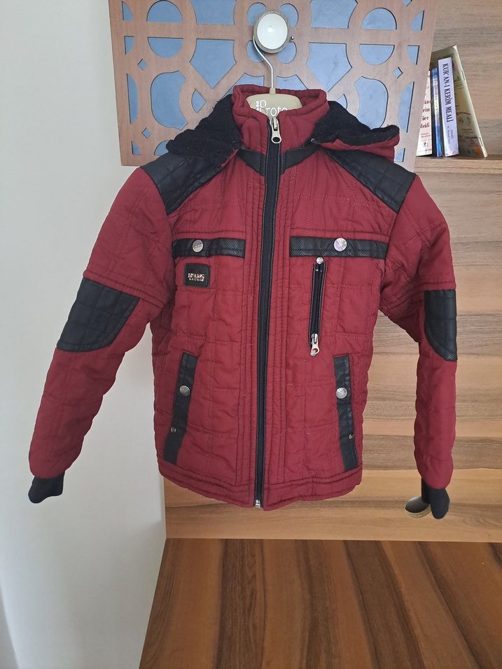 Bordo Erkek Çocuk Fermuarlı Mont - Görsel 4
