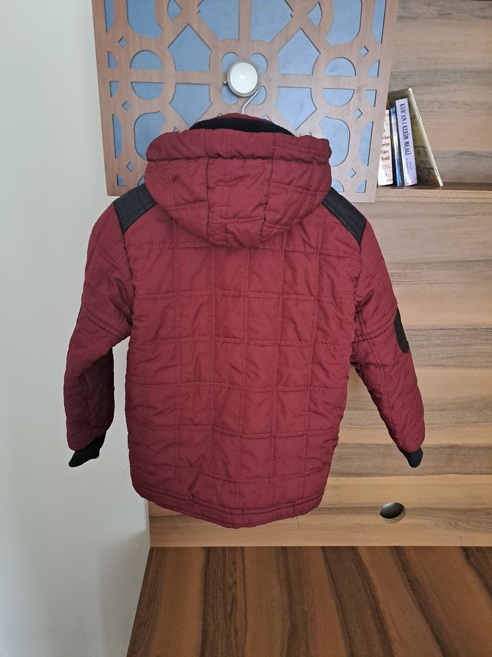 Bordo Erkek Çocuk Fermuarlı Mont - Görsel 5