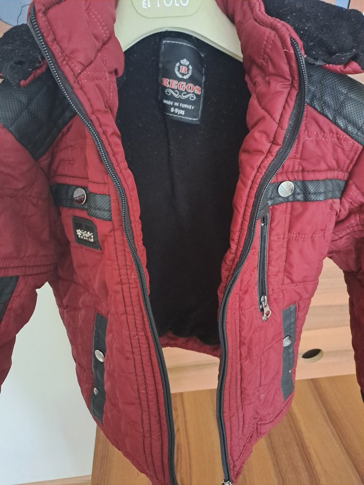 Bordo Erkek Çocuk Fermuarlı Mont - Görsel 3