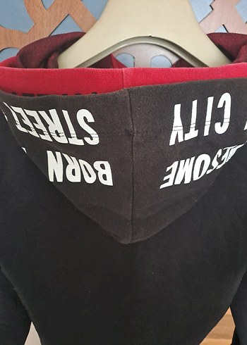 Siyah Kapüşonlu Erkek Çocuk Sweatshirt - Görsel 5