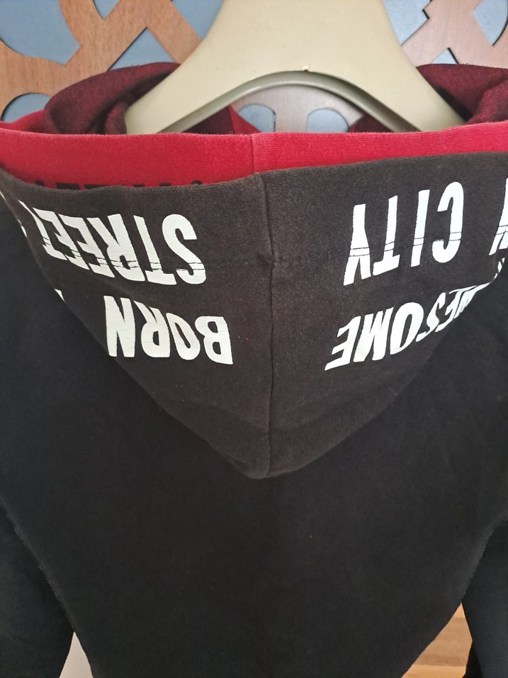 Siyah Kapüşonlu Erkek Çocuk Sweatshirt - Görsel 5