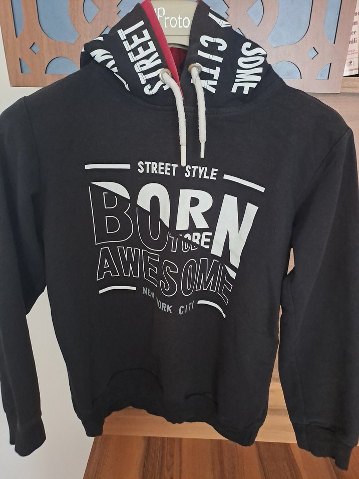 Siyah Kapüşonlu Erkek Çocuk Sweatshirt - Görsel 2