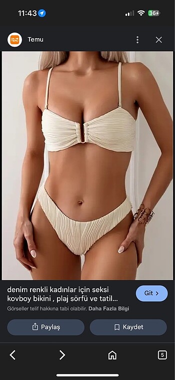 Tereyağı rengi bikini takımk