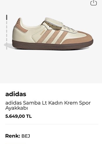 adidas Samba Lt Kadın Bej Spor Ayakkabı