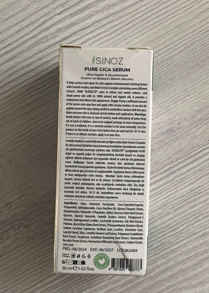 Sinoz Pure Cica Serum - Görsel 4