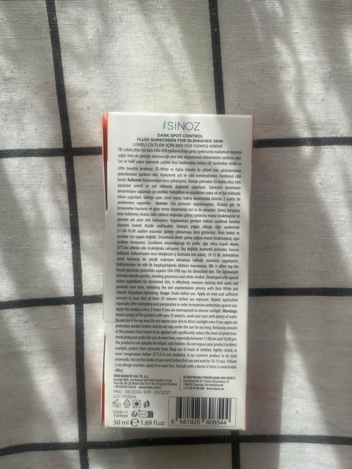 Sinoz Koyu Leke Kontrolü SPF 50 Güneş Kremi - Görsel 2