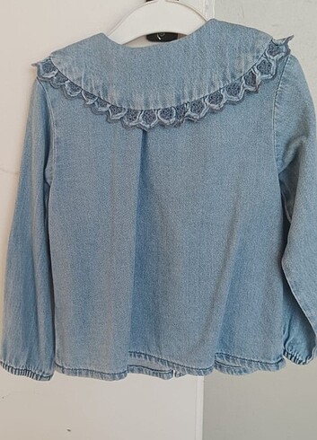 Zara Zara'dan kız çocuğu için yumuşak kot gömlek