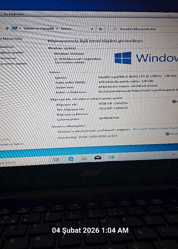 Siyah Acer Dizüstü Bilgisayar - Görsel 6