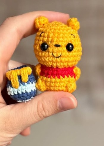 amigurumi pooh ayi anahtarlık