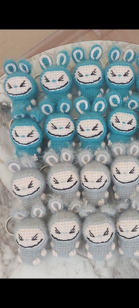 amigurumi labubu anahtarlık - Görsel 2