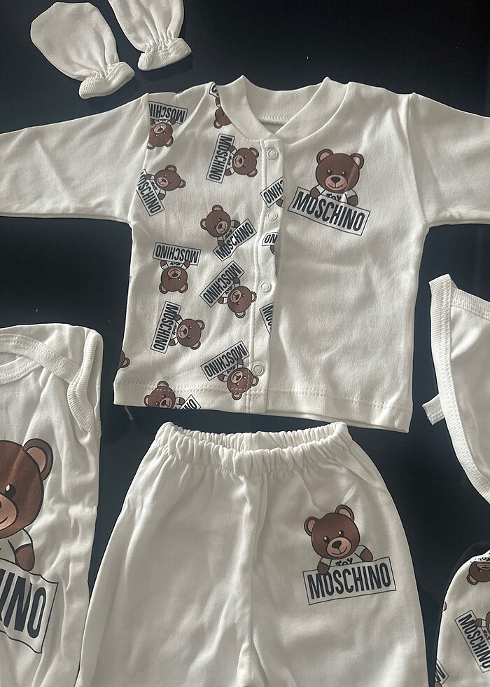 Moshino desen yenidoğan set - Görsel 3