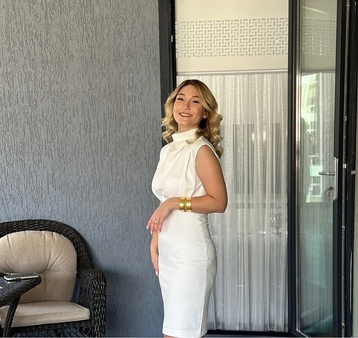 Beyaz nikah mevlüt elbisesi diz boy