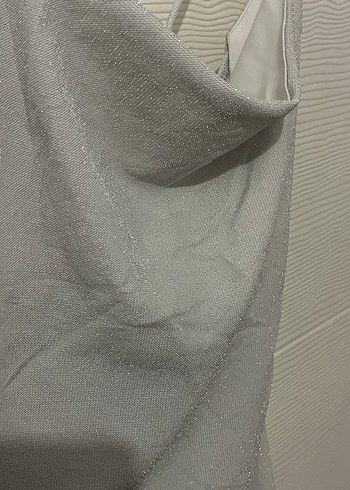 Askılı simli mini elbise - Görsel 2