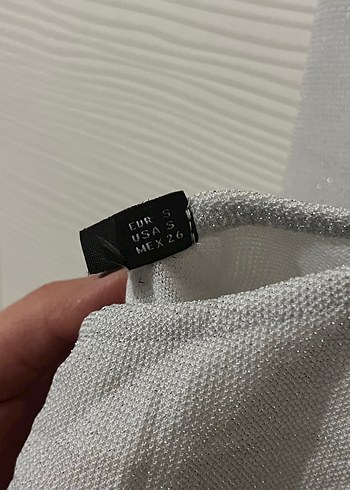 Askılı simli mini elbise - Görsel 4