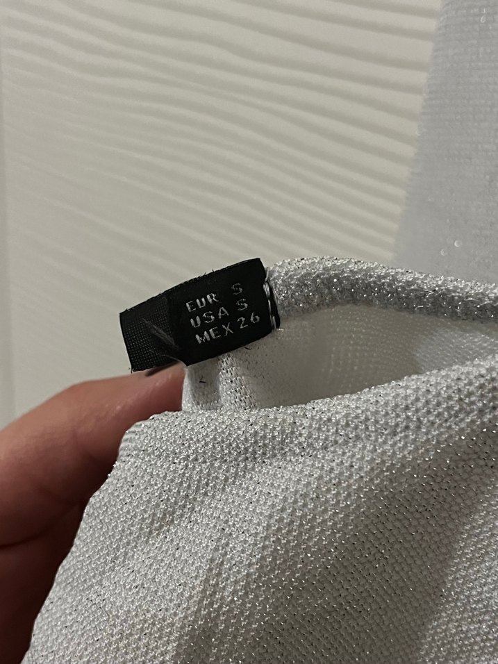 Askılı simli mini elbise - Görsel 4