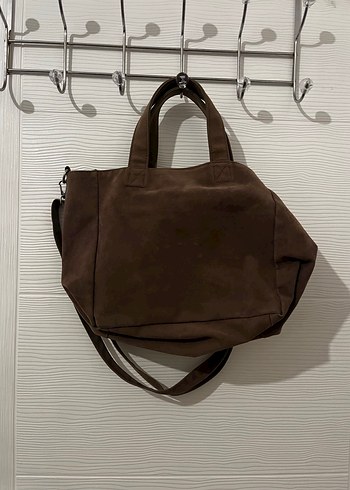 Kahverengi Süet Kadın Omuz Çantası - Görsel 2