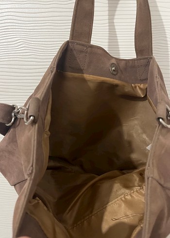 Kahverengi Süet Kadın Omuz Çantası - Görsel 3