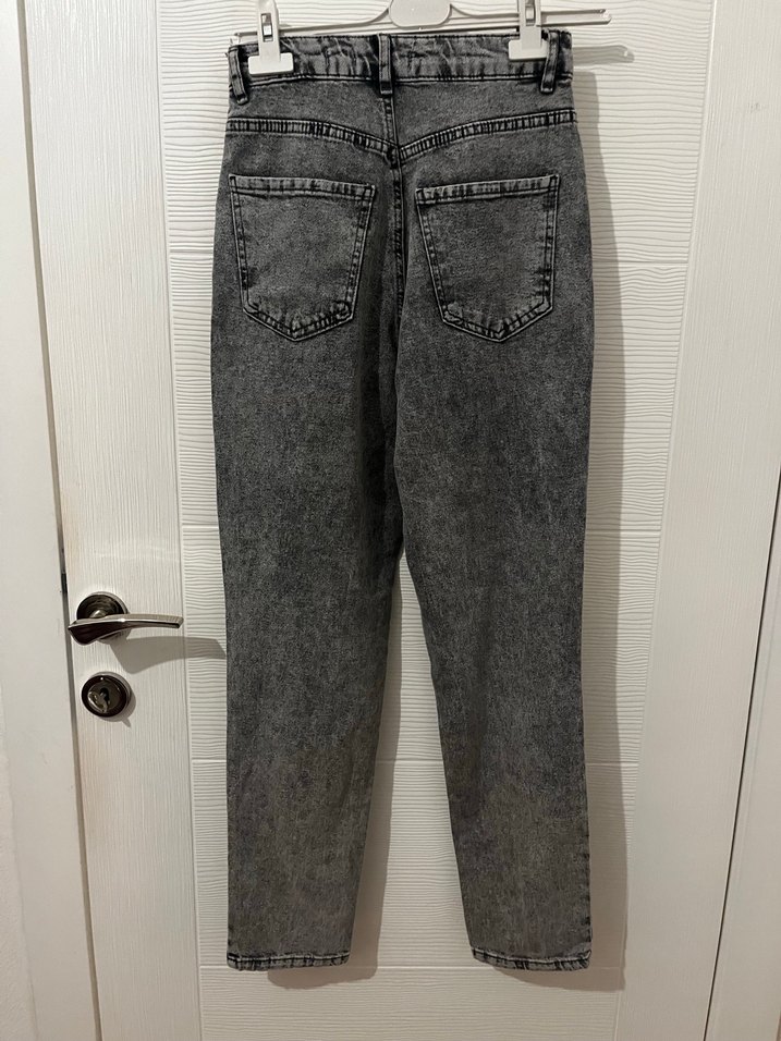 Gri Mom Jean - Görsel 2