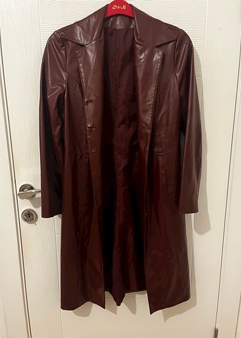 Vintage Bordo Deri Ceket - Görsel 3