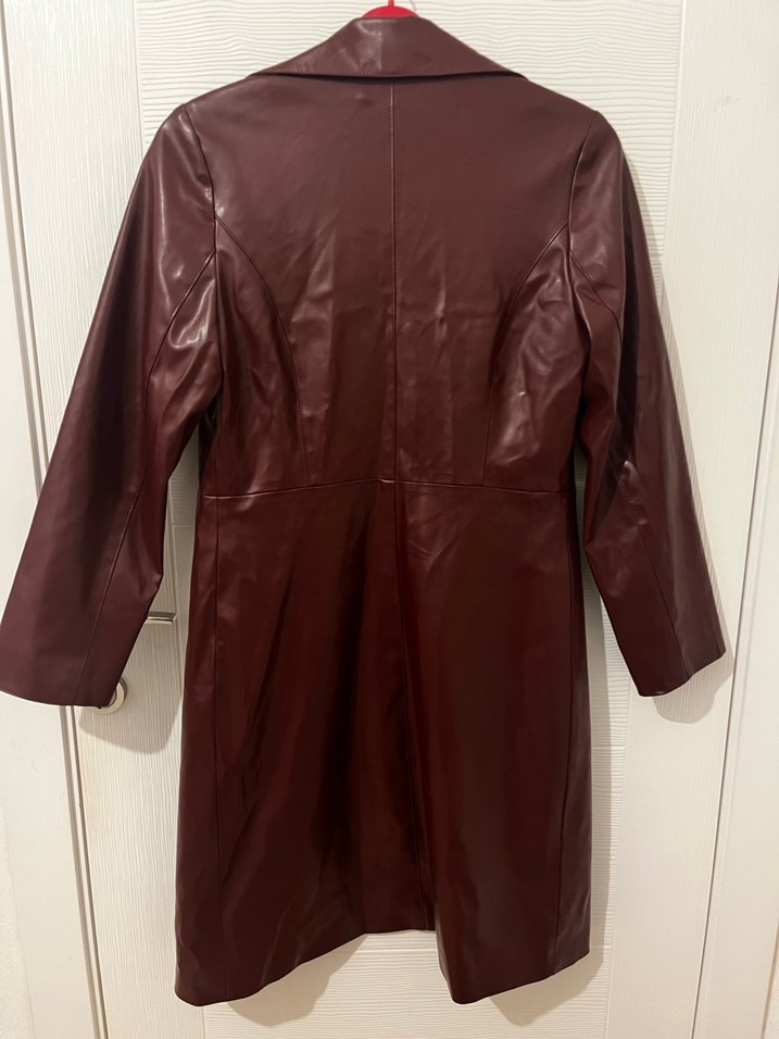 Vintage Bordo Deri Ceket - Görsel 5