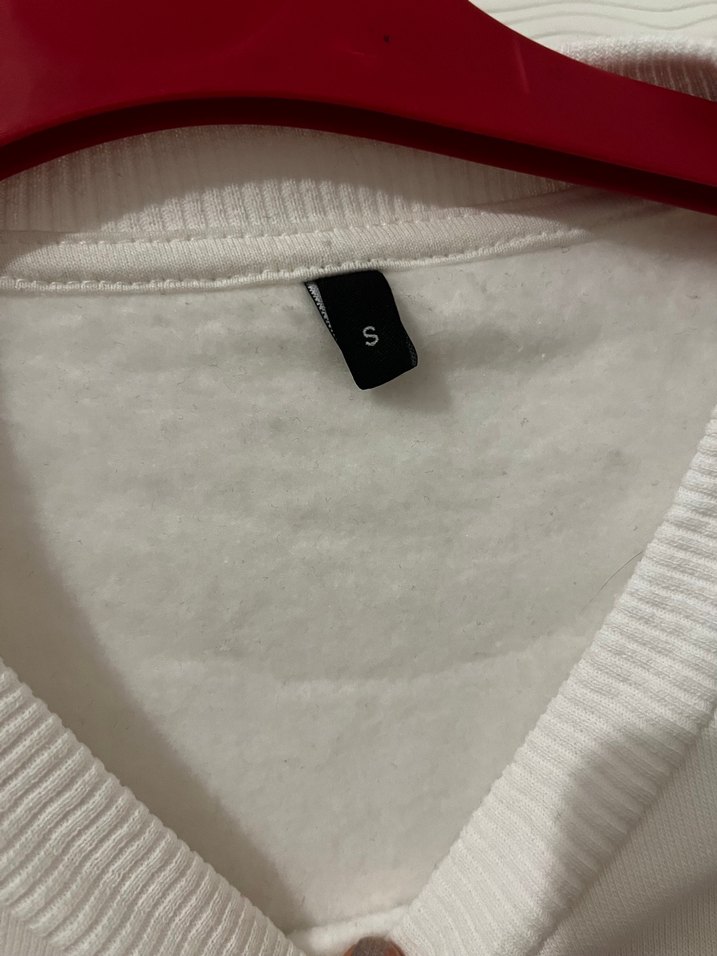 Beyaz Baskılı Kadın Sweatshirt - Görsel 2