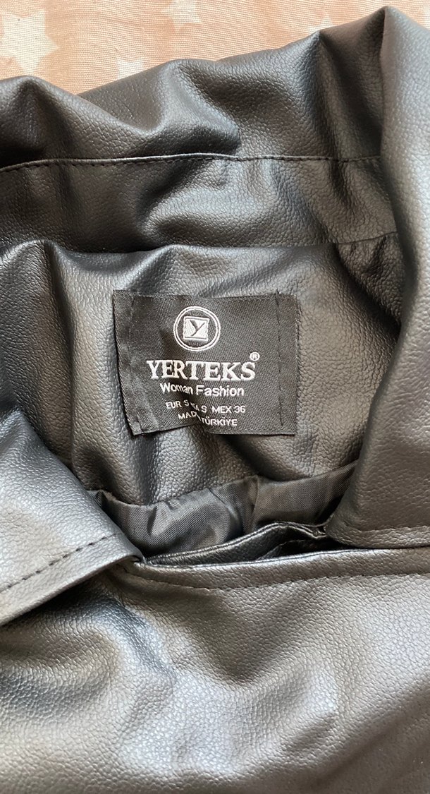 Siyah Parlak Deri Biker Ceket - Görsel 2