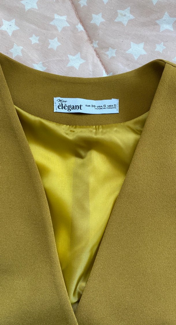 Yağ yeşili V Yaka Düğmeli Kadın Yelek - Görsel 2