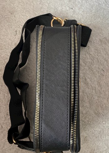 Siyah Deri Tokalı Kadın Çapraz Çanta - Görsel 2