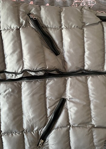 Gri Uzun Fermuarlı Kadın Yelek - Görsel 2