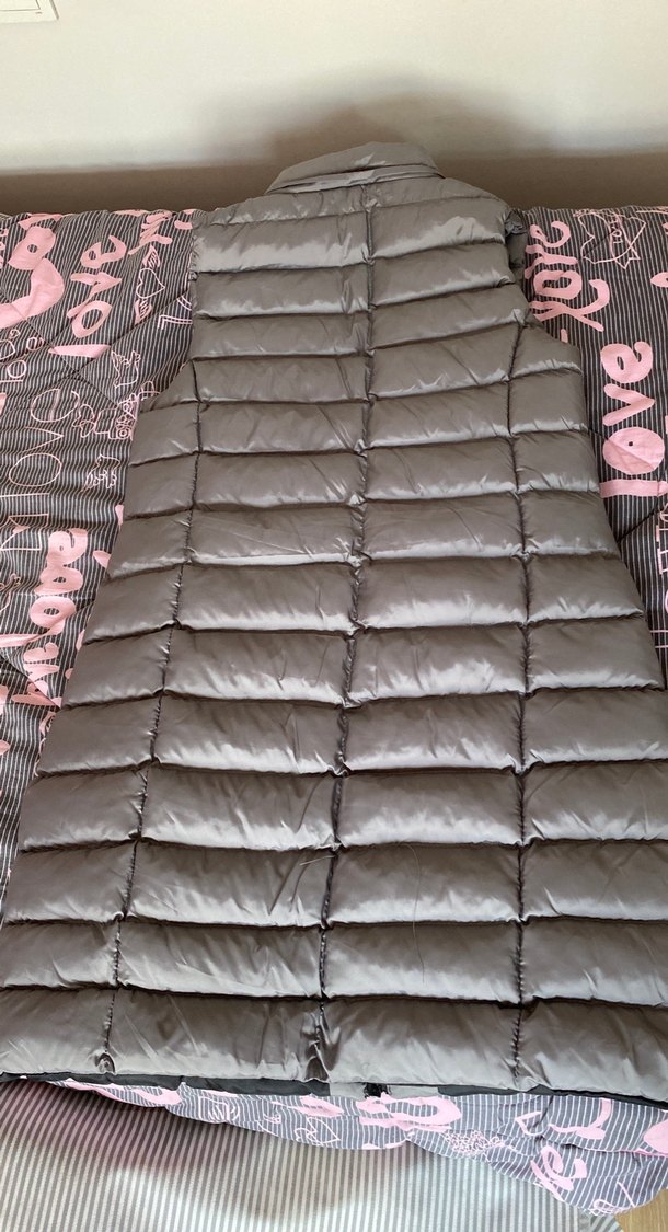 Gri Uzun Fermuarlı Kadın Yelek - Görsel 4