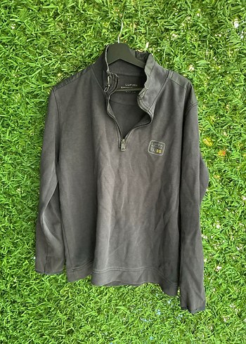 m Beden gri Renk Gri Fermuarlı Erkek Sweatshirt