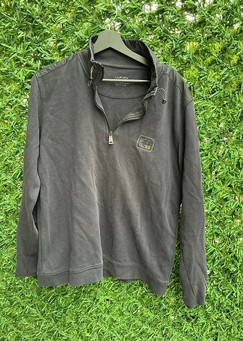 Gri Fermuarlı Erkek Sweatshirt