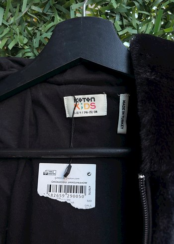 Siyah Kürklü Kız Çocuk Yelek - Görsel 2