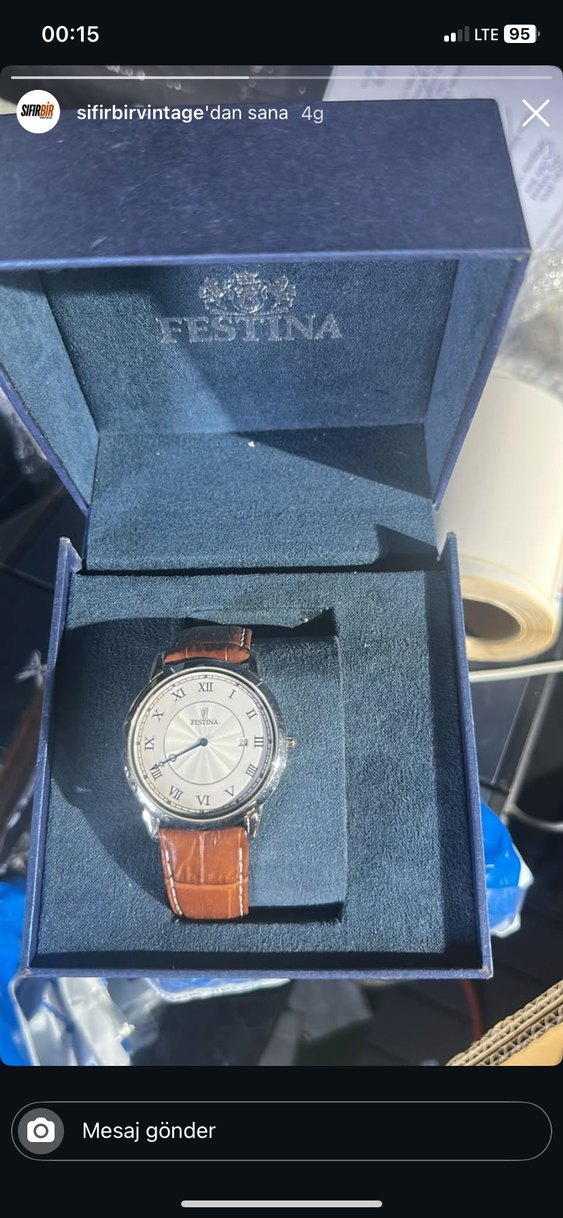 STINA Klasik Erkek Saat Kahverengi Deri Kayış - Görsel 4