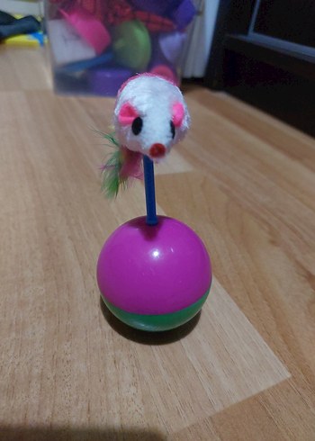 Renkli Mor Toplu Kedi Oyuncağı Haciyatmaz Fare - Görsel 2