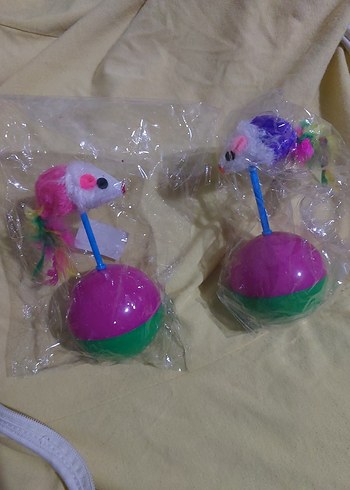 Renkli Mor Toplu Kedi Oyuncağı Haciyatmaz Fare - Görsel 6