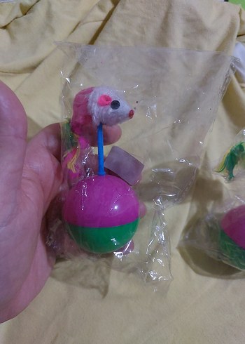 Renkli Mor Toplu Kedi Oyuncağı Haciyatmaz Fare - Görsel 3