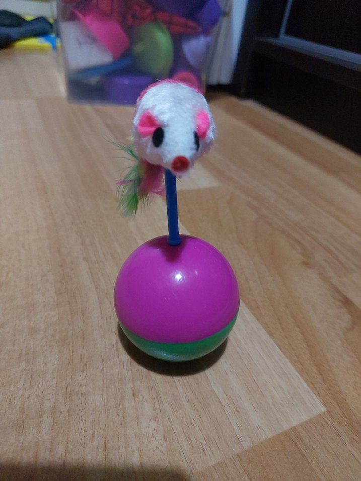 Renkli Mor Toplu Kedi Oyuncağı Haciyatmaz Fare - Görsel 2