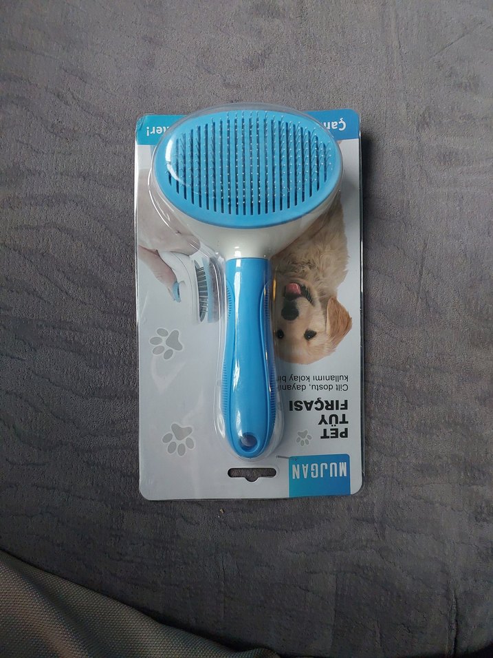 Mavi Renkli Otomatik Temizlenen Kedi Tüy Fırçası - Görsel 5