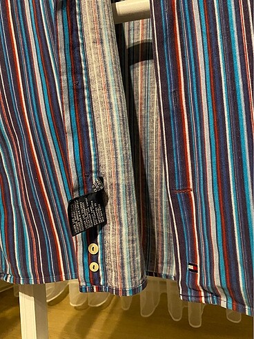 Orjinal Tommy Hilfiger Kadife gömlel - Görsel 3