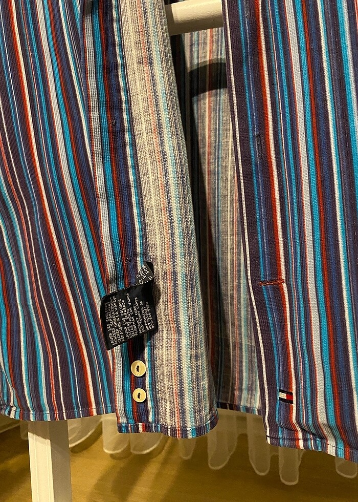 Orjinal Tommy Hilfiger Kadife gömlel - Görsel 3