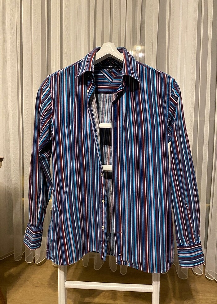 Orjinal Tommy Hilfiger Kadife gömlel - Görsel 2