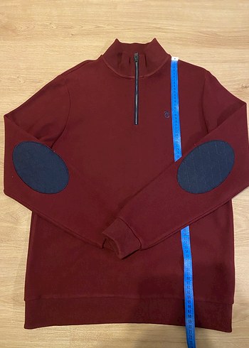 Ts Club Bordo Fermuarlı Erkek Sweatshirt - Görsel 3