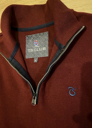 Ts Club Bordo Fermuarlı Erkek Sweatshirt - Görsel 4