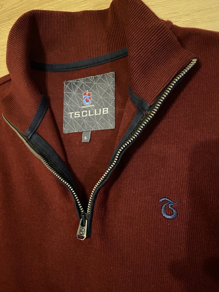 Ts Club Bordo Fermuarlı Erkek Sweatshirt - Görsel 4