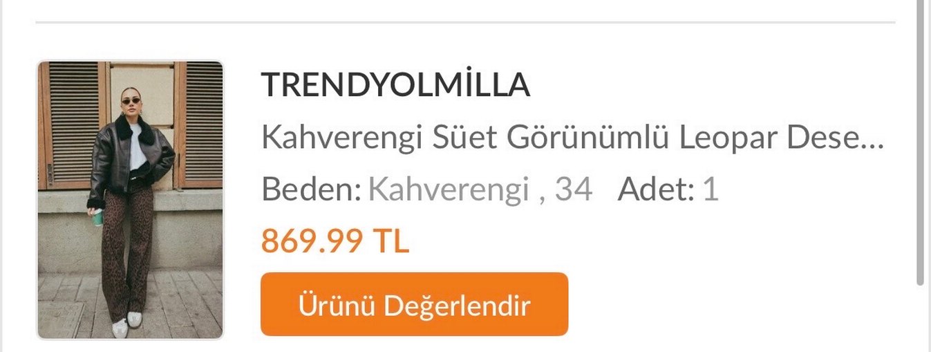 Leopar desenli süet görünümlü pantolon - Görsel 2