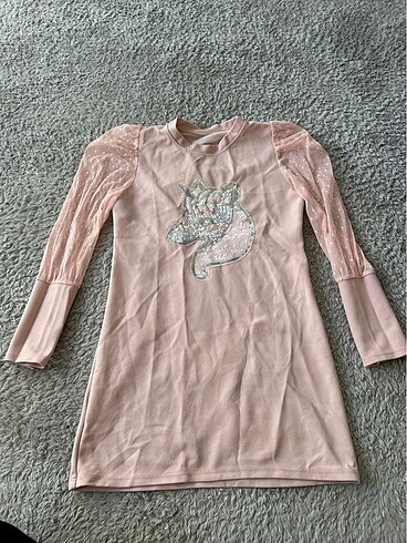 Unicornlu kız çocuk elbise tişört