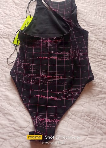 Pembe Desenli İnce Askılı Kadın Mayo - Görsel 3