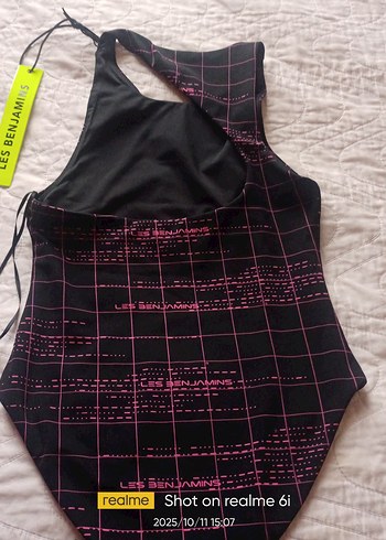 Pembe Desenli İnce Askılı Kadın Mayo - Görsel 4